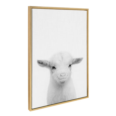 Sylvie Baby Goat Framed Canvas by Simon Te Tai by kateandlaurel - product image 8 for Resin Society