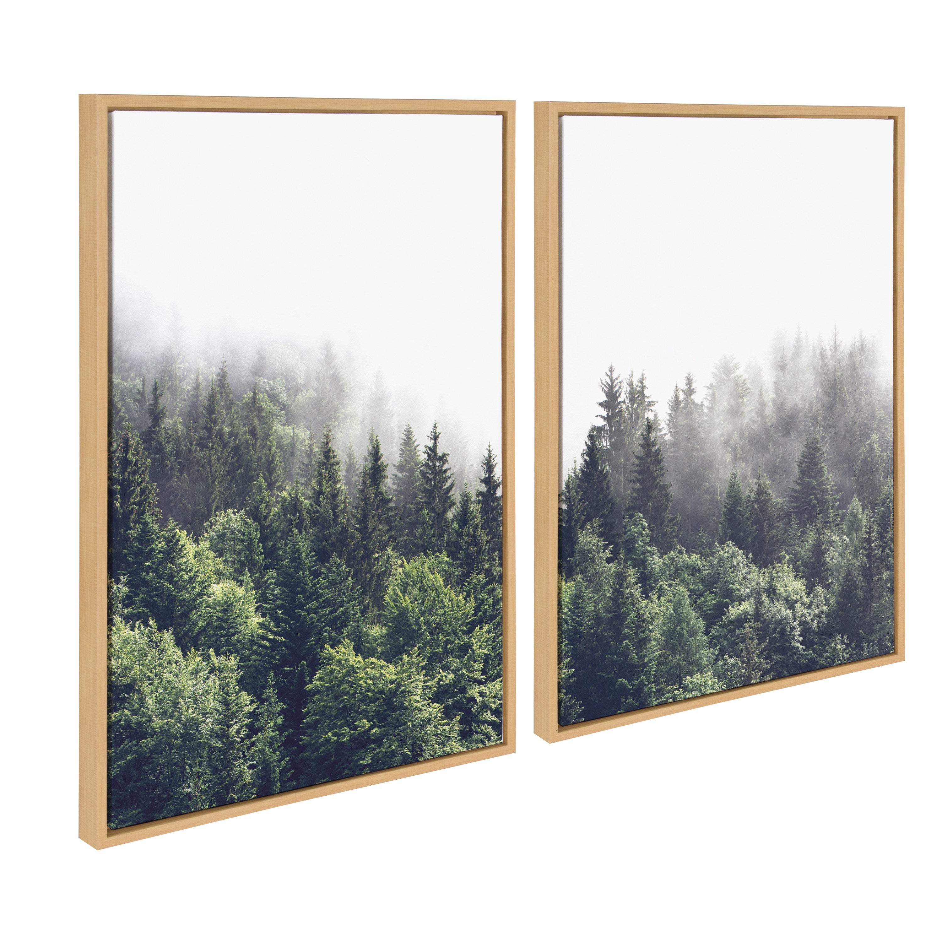 Sylvie Lush Green Forest on a Foggy Day Framed Canvas Set by kateandlaurel - product image 13 for Resin Society