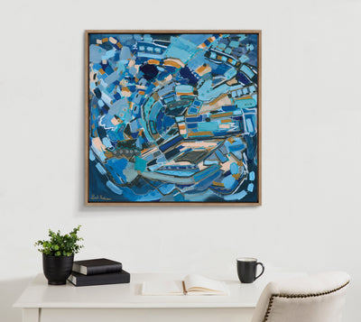 Sylvie Blue Dream Framed Canvas by Leah Nadeau by kateandlaurel - product image 4 for Resin Society