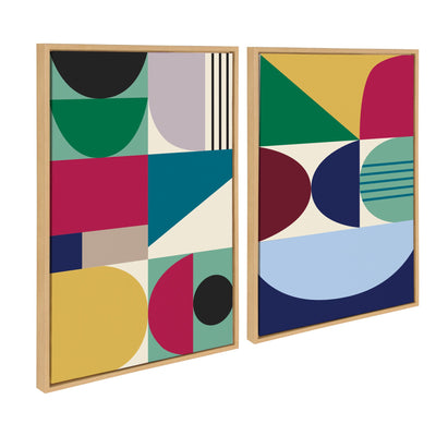 Sylvie MCM Pattern 10 and 11 Framed Canvas by kateandlaurel - main product image for Resin Society