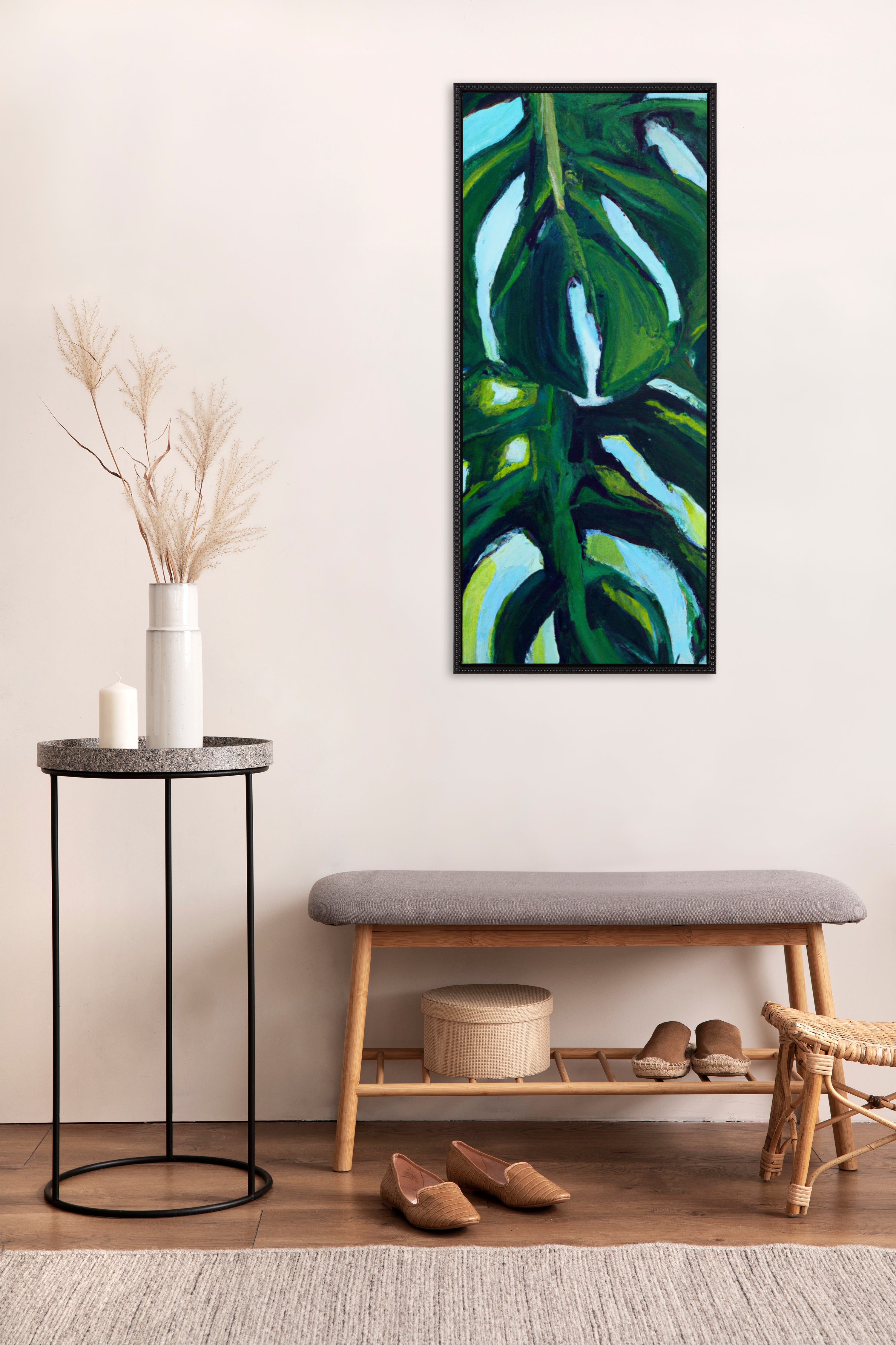 Sylvie Blank Framed Canvas 18x40