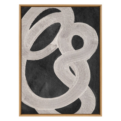 Sylvie Japandi 20 Black Beige Framed Canvas by Rocket Jack