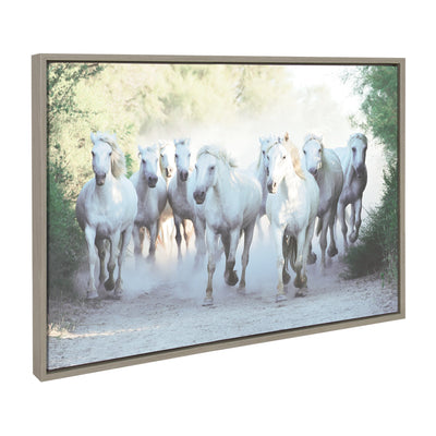 Sylvie Camargue Horses Framed Canvas by Laura Evans by kateandlaurel - product image 2 for Resin Society