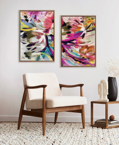 Sylvie Beaded Amaze Left and Right Framed Canvas Art Set by Inkheart Designs