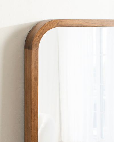 Hutton Wood Framed Radius Rectangle Mirror by kateandlaurel - product image 8 for Resin Society