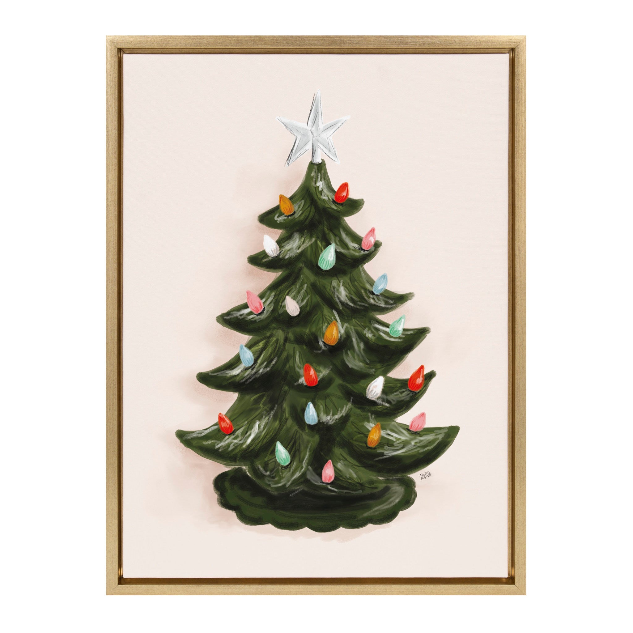 Sylvie Grandmas Tree Green Framed Canvas by Valerie McKeehan of Lily by kateandlaurel - product image 2 for Resin Society