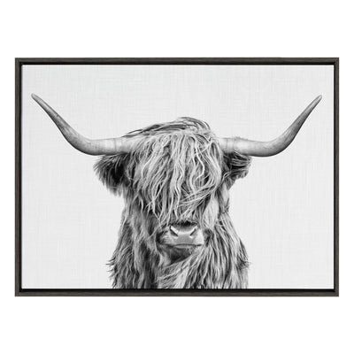Sylvie Highland Cow 2 Framed Canvas by kateandlaurel - product image 14 for Resin Society
