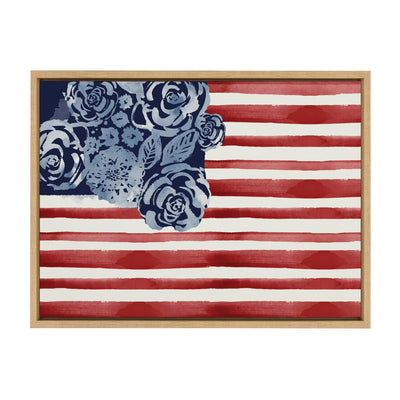 Sylvie Floral Flag Framed Canvas by kateandlaurel - product image 2 for Resin Society