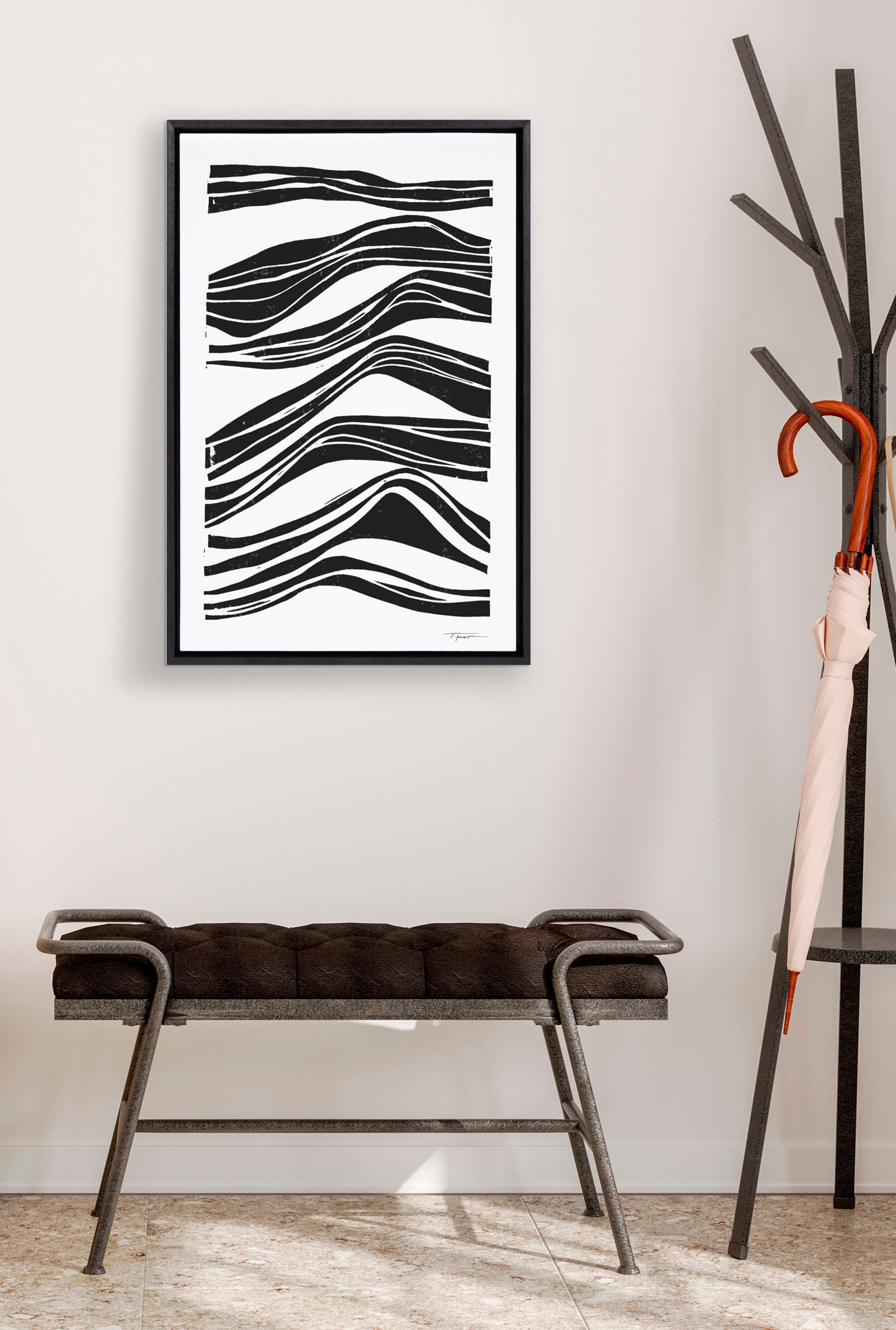 Sylvie Abstract Waves Framed Canvas by kateandlaurel - product image 12 for Resin Society
