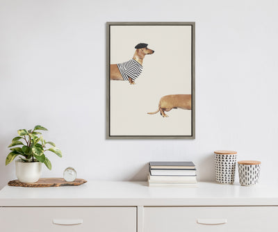 Sylvie Long Dog Framed Canvas by July Art Prints