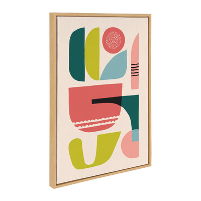 Sylvie Mid Century 5 Framed Canvas by kateandlaurel - product image 2 for Resin Society