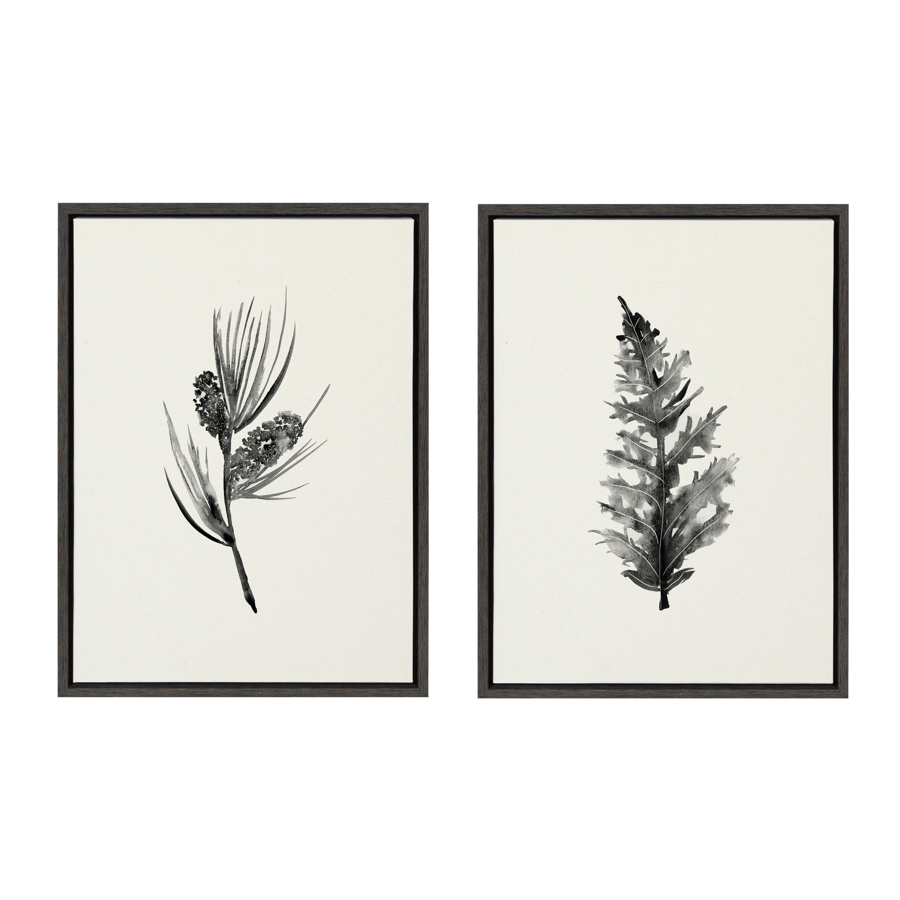 Sylvie Vintage Botanical 3 and 4 Framed Canvas Set by kateandlaurel - product image 7 for Resin Society
