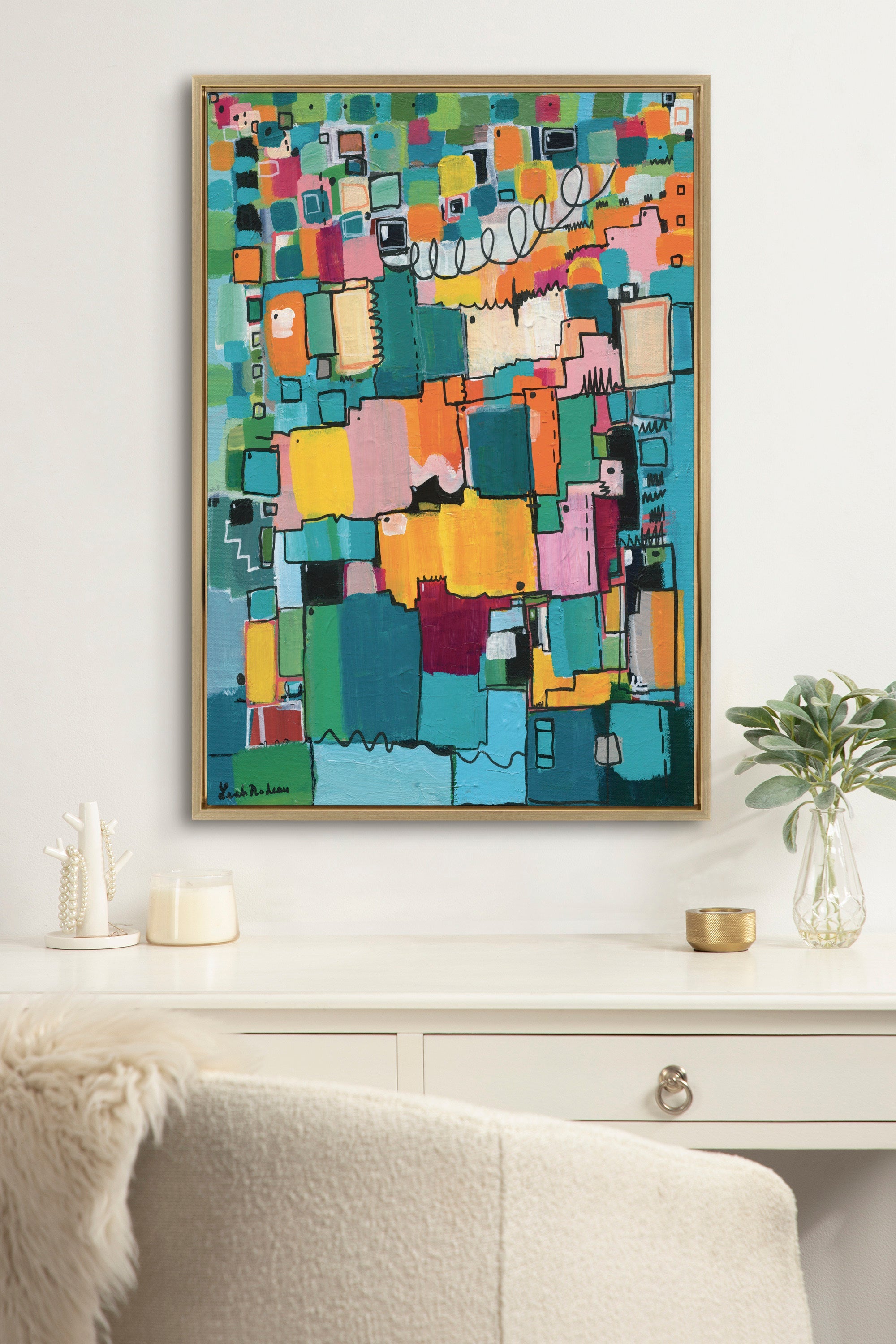 Sylvie Afternoon Delight Framed Canvas by Leah Nadeau by kateandlaurel - product image 19 for Resin Society
