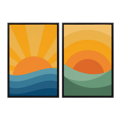 Sylvie Sunshine 1 and 2 Framed Canvas Art Set by Carrie Cantwell