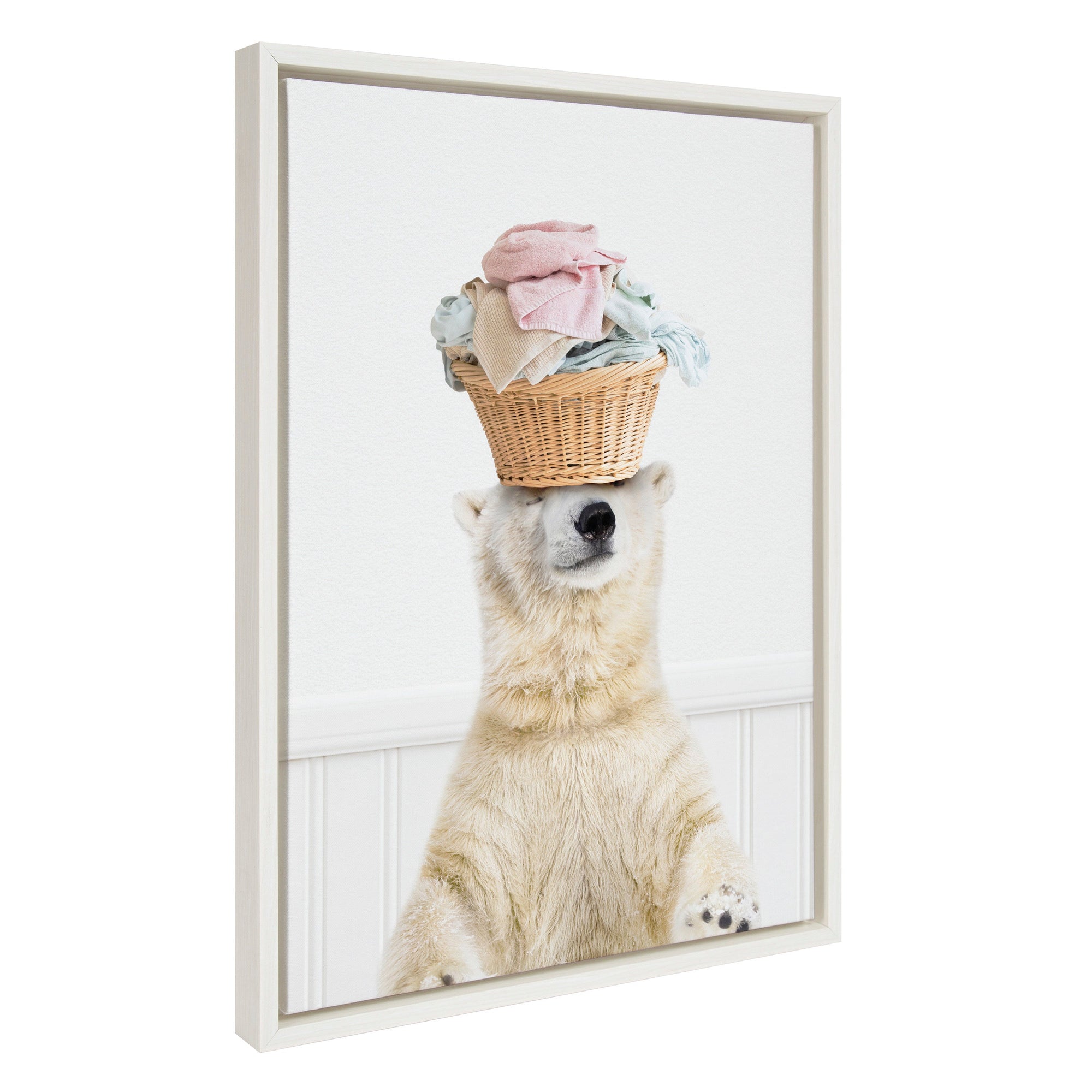 Sylvie Sorting Life Polar Bear 2 Framed Canvas by kateandlaurel - main product image for Resin Society