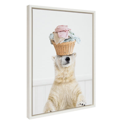 Sylvie Sorting Life Polar Bear 2 Framed Canvas by kateandlaurel - main product image for Resin Society