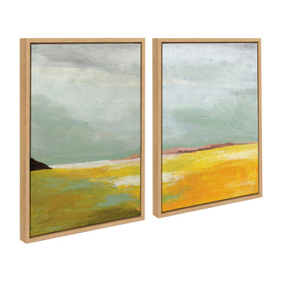 Sylvie Golden Root Lake I and II Framed Canvas Art Set by Nikita Jariwala