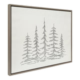 Sylvie Minimalist Evergreen Trees Sketch Framed Canvas by kateandlaurel - product image 17 for Resin Society