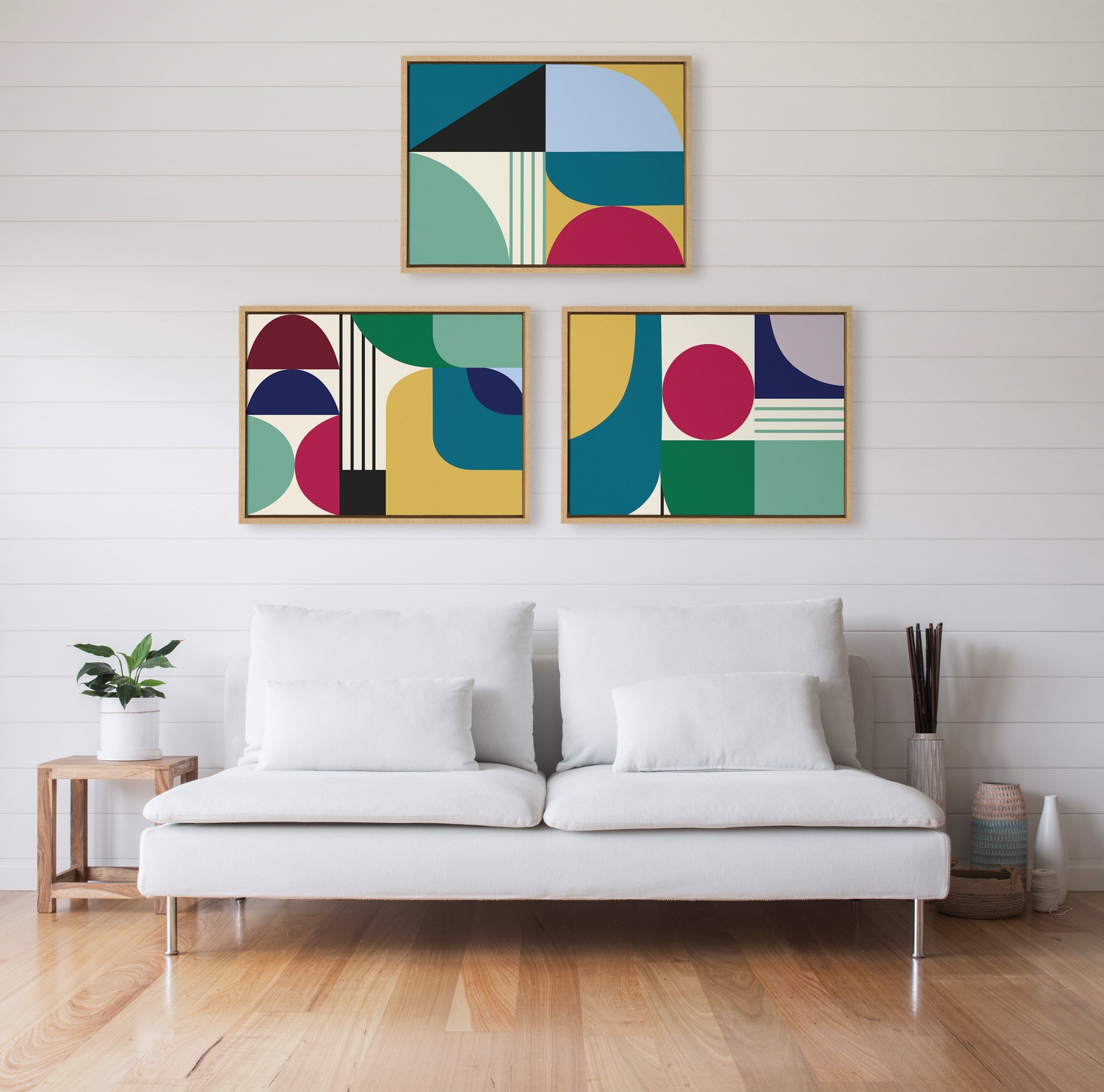 Sylvie MCM Pattern 07 08 and 09 Framed Canvas by kateandlaurel - product image 6 for Resin Society