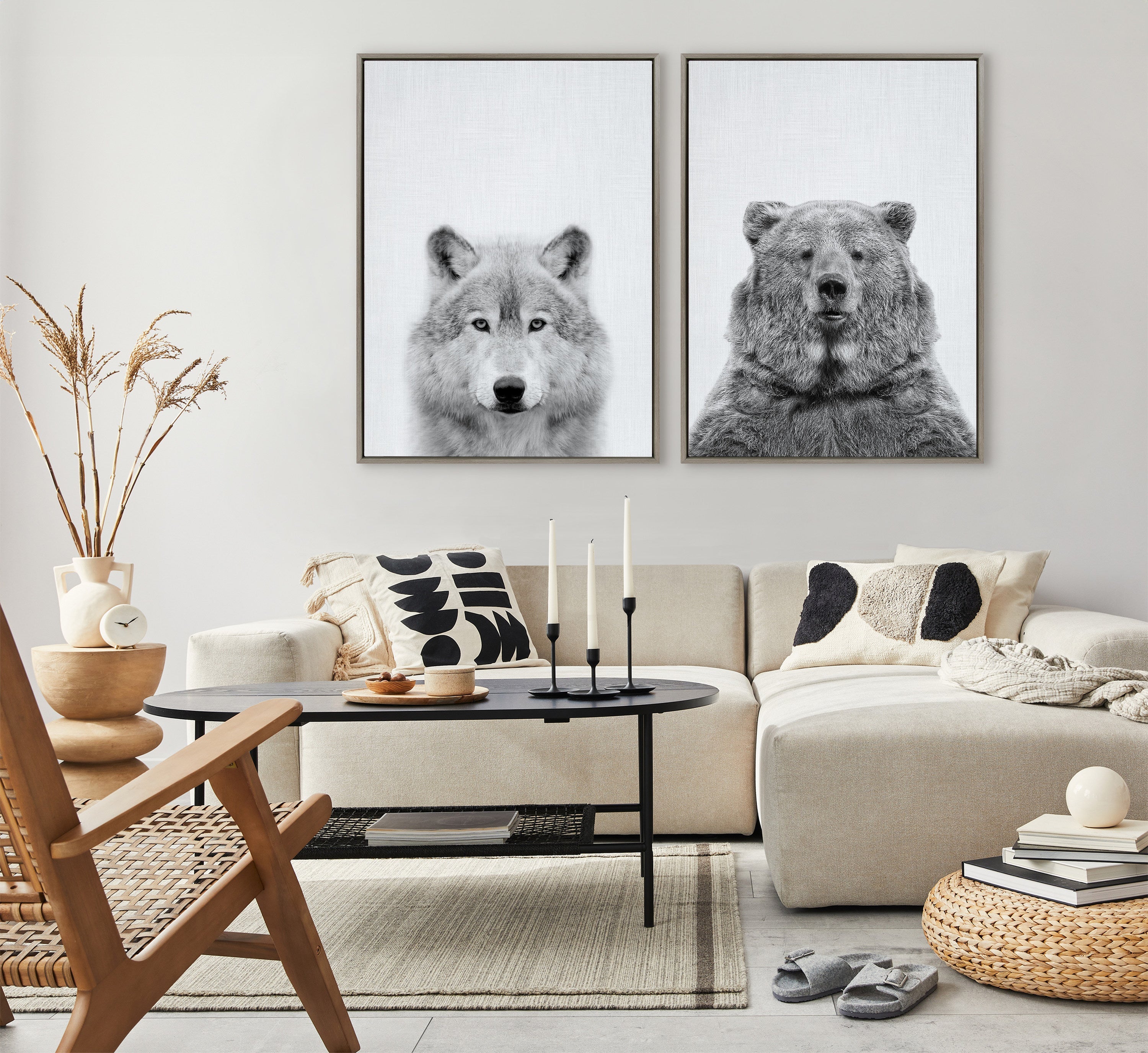 Sylvie Wolf Framed Canvas by Simon Te Tai by kateandlaurel - product image 5 for Resin Society