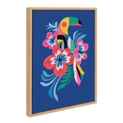 Sylvie Mid Century Modern Hibiscus Framed Canvas by kateandlaurel - product image 2 for Resin Society