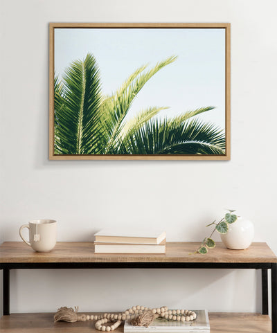 Sylvie Tropical Palm Under Blue Sky Framed Canvas by kateandlaurel - product image 11 for Resin Society