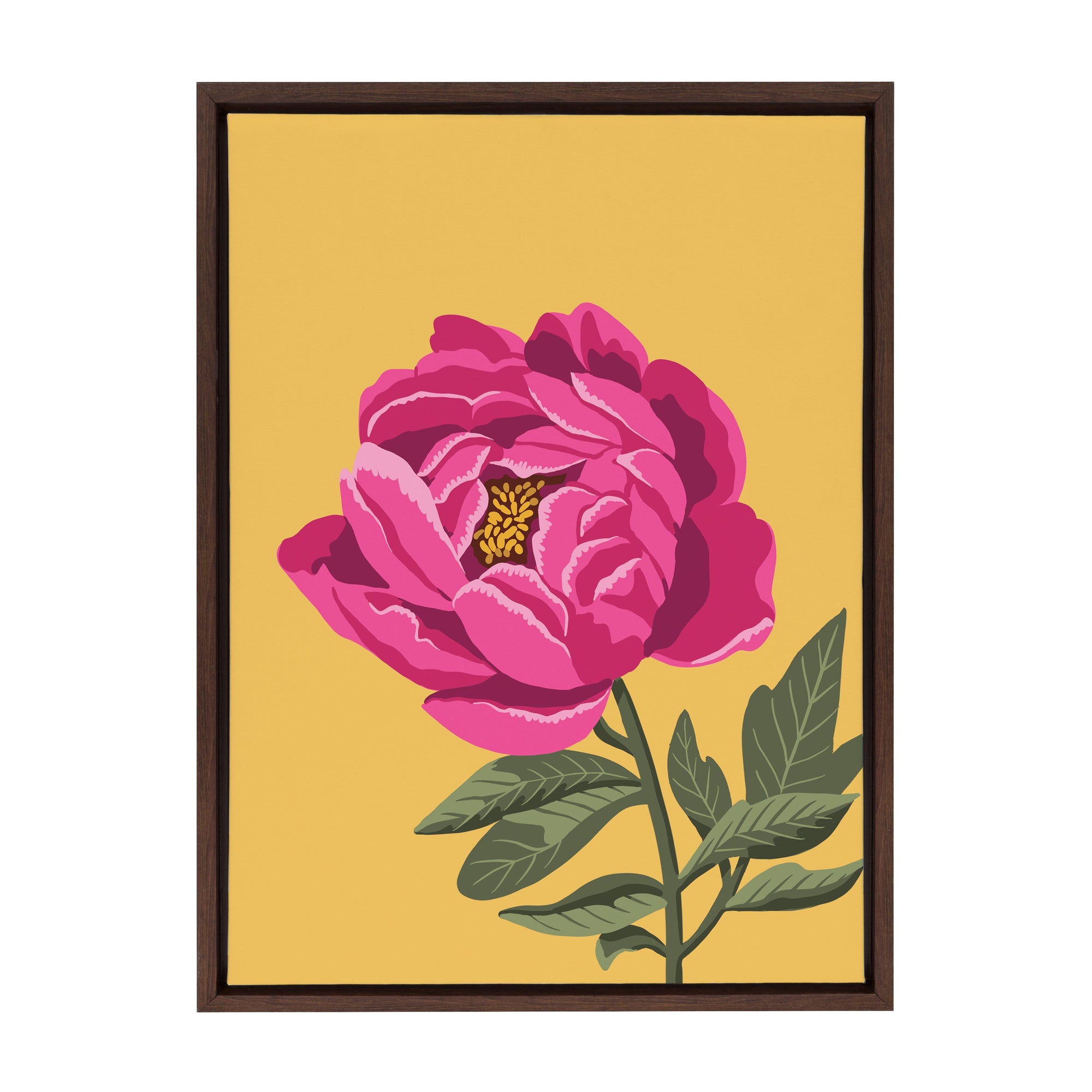 Sylvie Bright Peony Framed Canvas by kateandlaurel - main product image for Resin Society