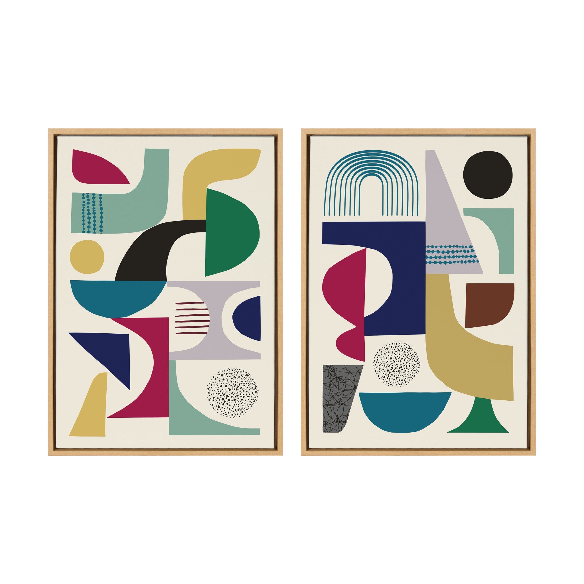 Sylvie MCM Pattern 01 and 04 Framed Canvas by kateandlaurel - product image 2 for Resin Society