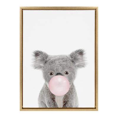 Sylvie Bubble Gum Koala Framed Canvas by Amy Peterson Art Studio by kateandlaurel - product image 20 for Resin Society