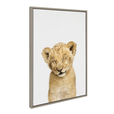 Sylvie Animal Studio Sleepy Lion Framed Canvas by kateandlaurel - product image 9 for Resin Society
