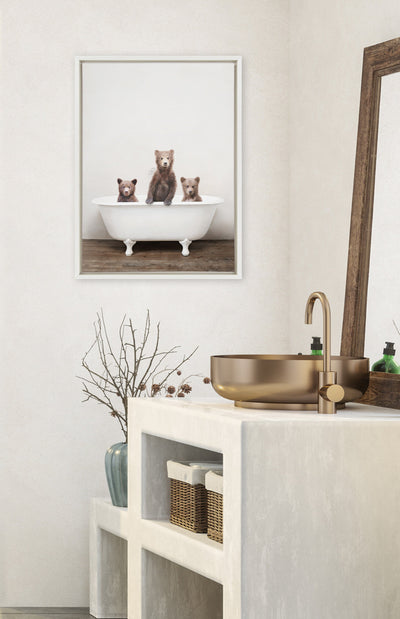 Sylvie Three Little Bears in Vintage Bathtub Framed Canvas by kateandlaurel - product image 10 for Resin Society