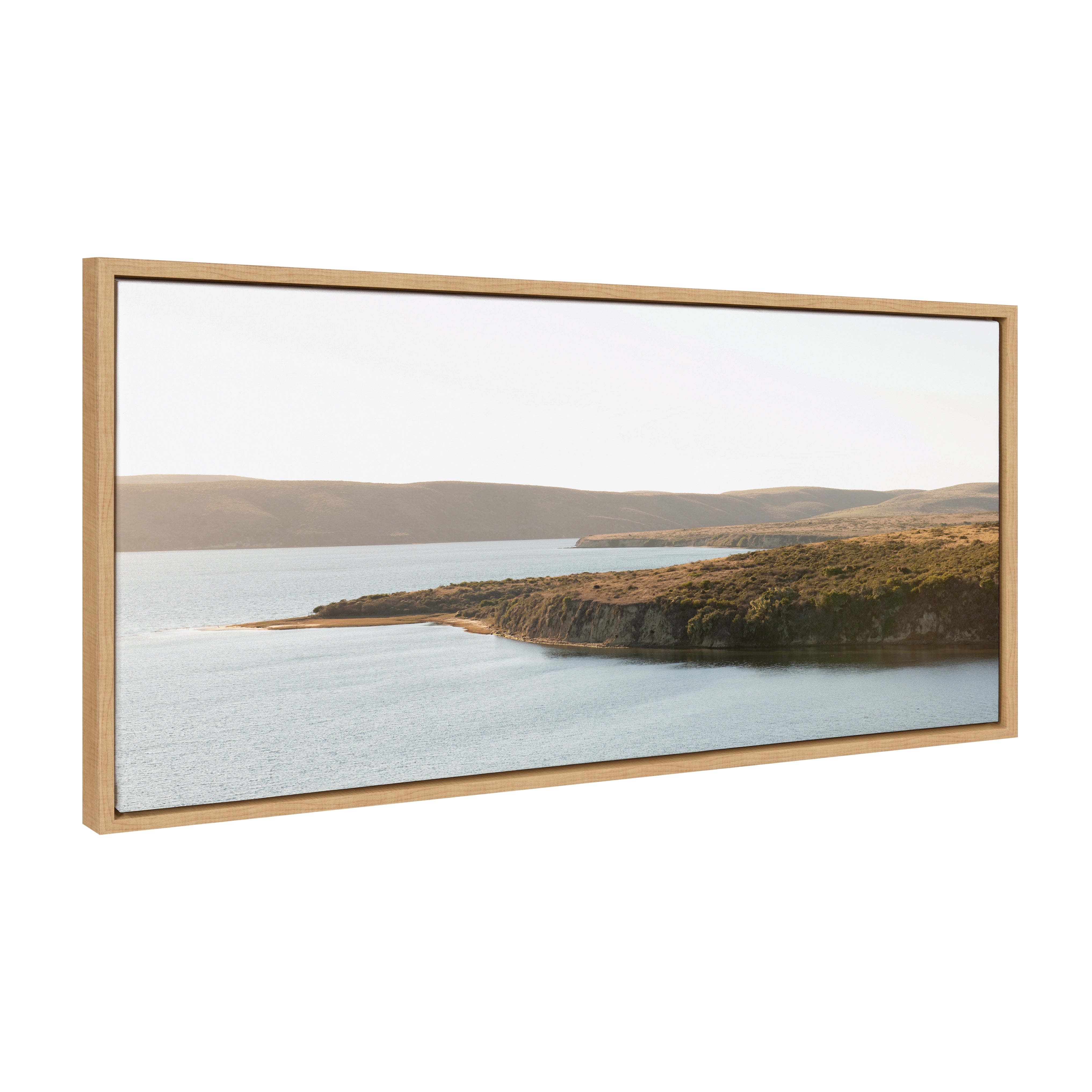Sylvie Drakes Estero No 1 framed canvas wall art showing a serene coastal scene with muted natural tones