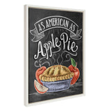 Sylvie American Apple Pie framed canvas art showing a baseball and apple pie illustration with a white polystyrene frame