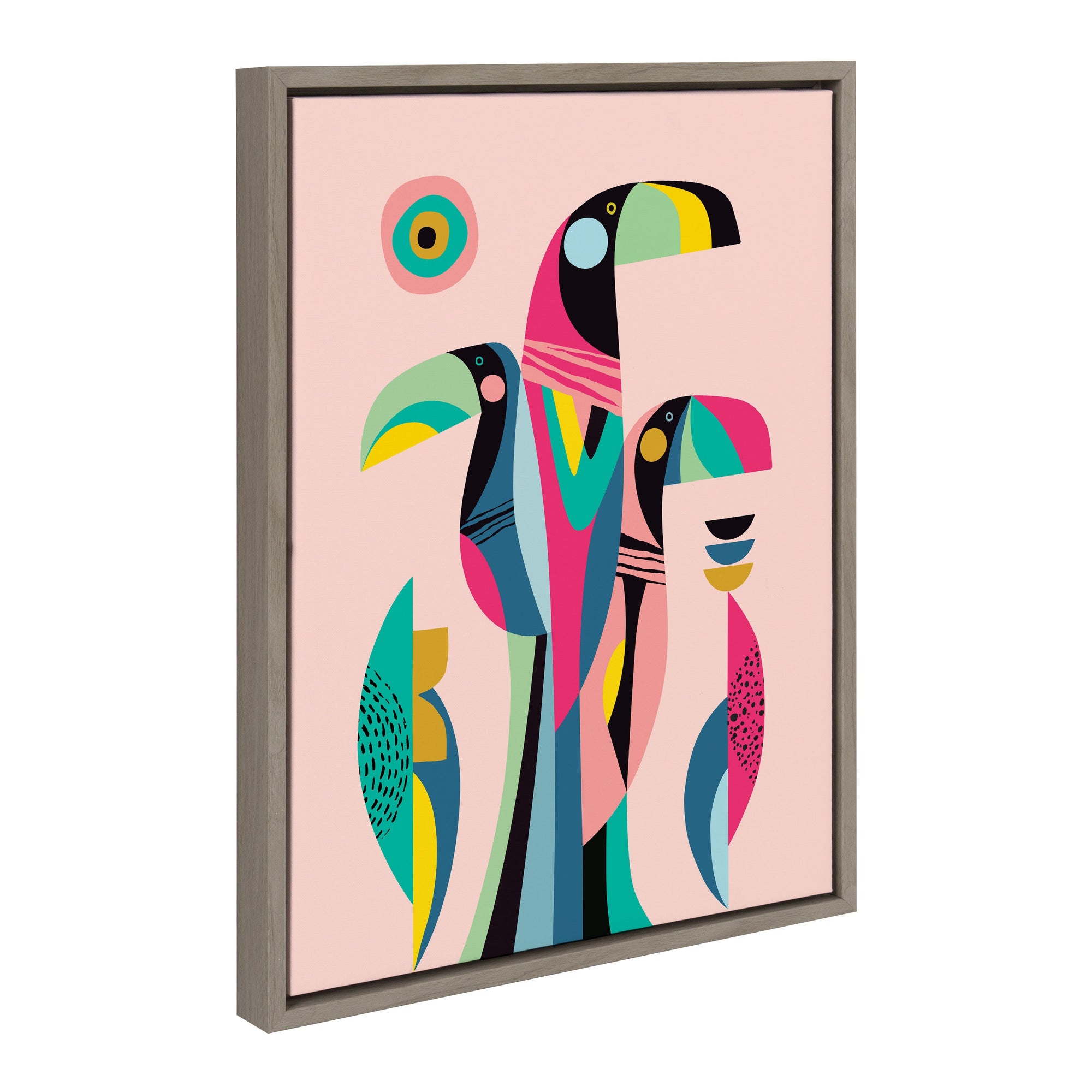 Sylvie Mid Century Modern Tropical Toucan Framed Canvas by kateandlaurel - product image 7 for Resin Society
