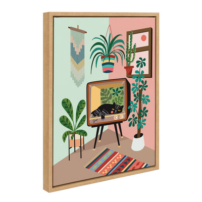 Sylvie TV Cat Bed Framed Canvas by kateandlaurel - product image 8 for Resin Society