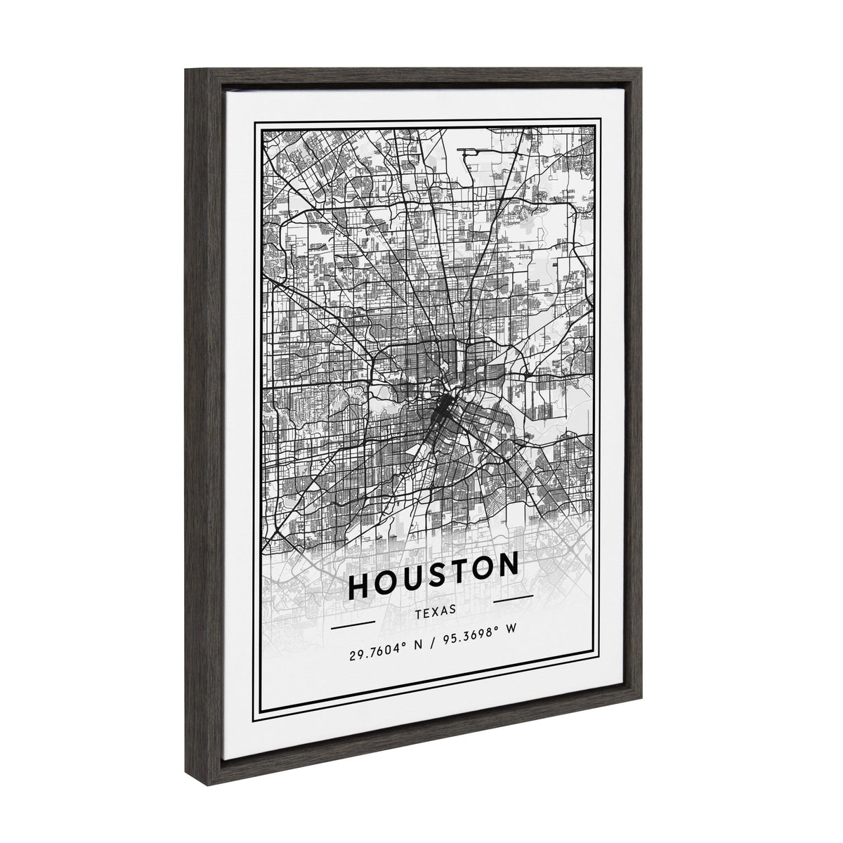 Sylvie Houston Modern Map Framed Canvas by kateandlaurel - product image 2 for Resin Society