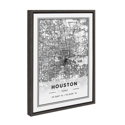 Sylvie Houston Modern Map Framed Canvas by kateandlaurel - product image 2 for Resin Society