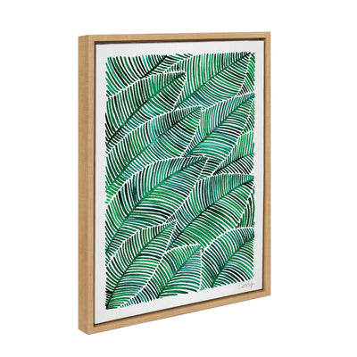 Sylvie Tropical Leaves Framed Canvas by kateandlaurel - product image 2 for Resin Society