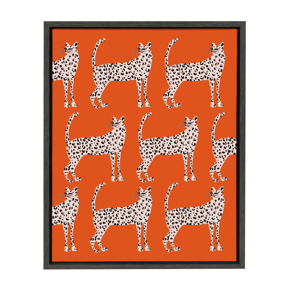 Sylvie Sassy Pink Cheetahs Framed Canvas by kateandlaurel - main product image for Resin Society