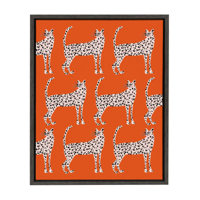 Sylvie Sassy Pink Cheetahs Framed Canvas by kateandlaurel - main product image for Resin Society