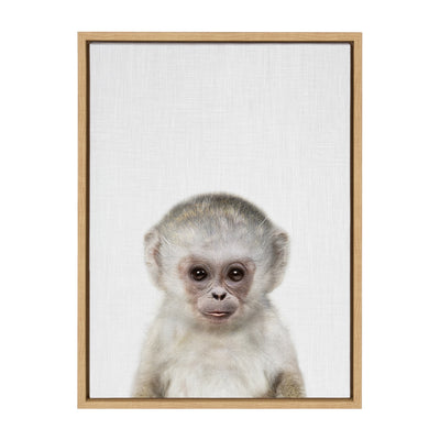 Sylvie Monkey Color Framed Canvas by kateandlaurel - product image 2 for Resin Society