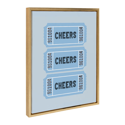 Sylvie Cheers Blue Ticket Framed Canvas by Alli Standefer