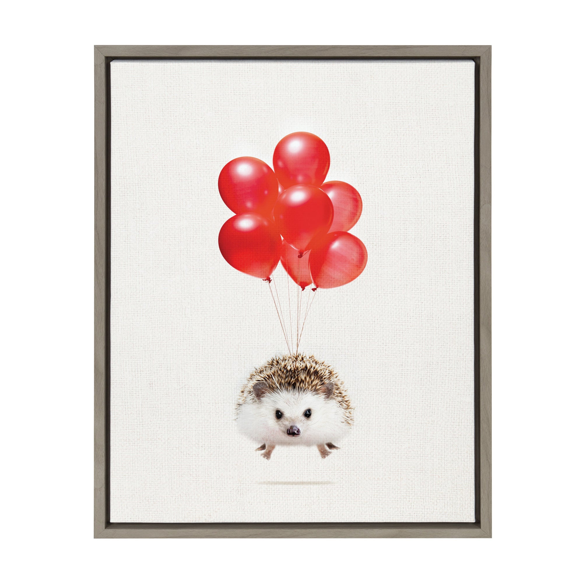 Sylvie Hedgehog Balloons Framed Canvas By Amy Peterson by kateandlaurel - product image 7 for Resin Society