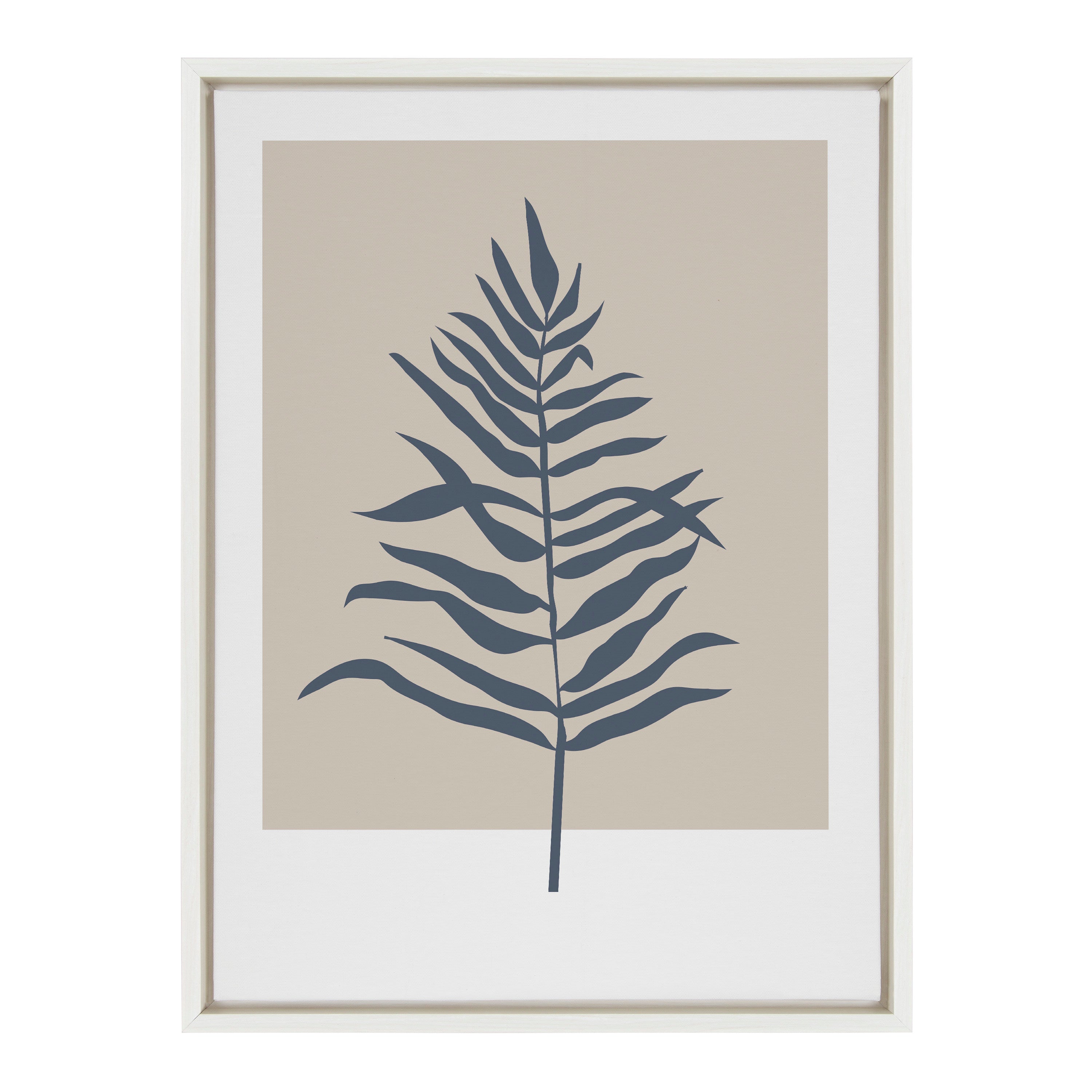 Sylvie Muted Tan and Blue Colorblock Botanical Fern Framed Canvas by kateandlaurel - product image 8 for Resin Society