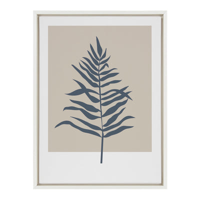 Sylvie Muted Tan and Blue Colorblock Botanical Fern Framed Canvas by kateandlaurel - product image 8 for Resin Society