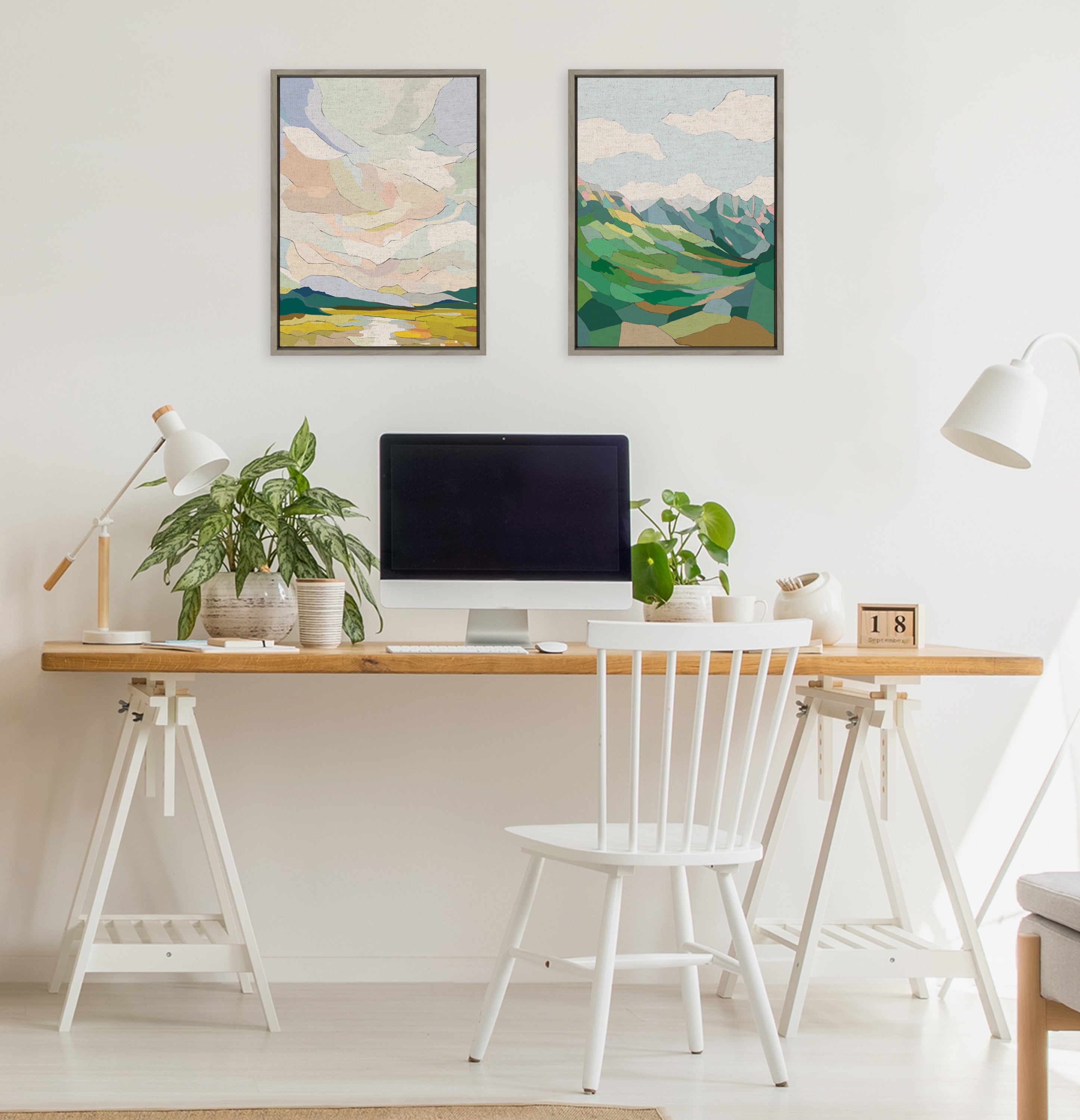 Sylvie Autumn Sky Framed Canvas by Nikita Jariwala