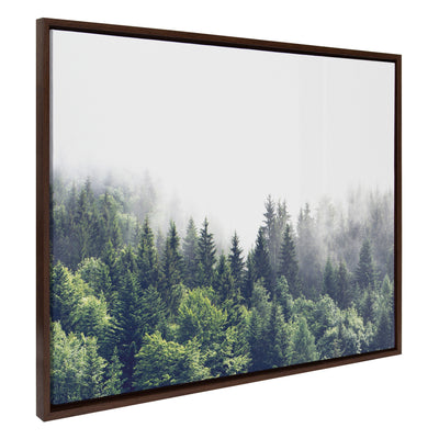 Sylvie Lush Green Forest On A Foggy Day Framed Canvas