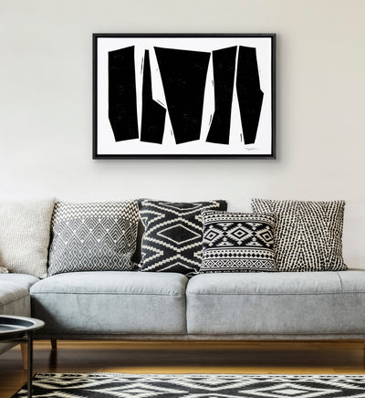 Sylvie Colliding Shapes Framed Canvas by kateandlaurel - product image 4 for Resin Society