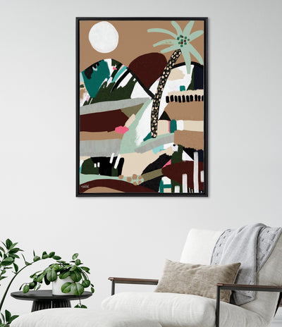 Sylvie Warm Offbeat Framed Canvas by Inkheart Designs