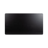Rectangular coffee table top with a smooth, solid black finish and gently rounded corners, viewed directly from above against a white background.